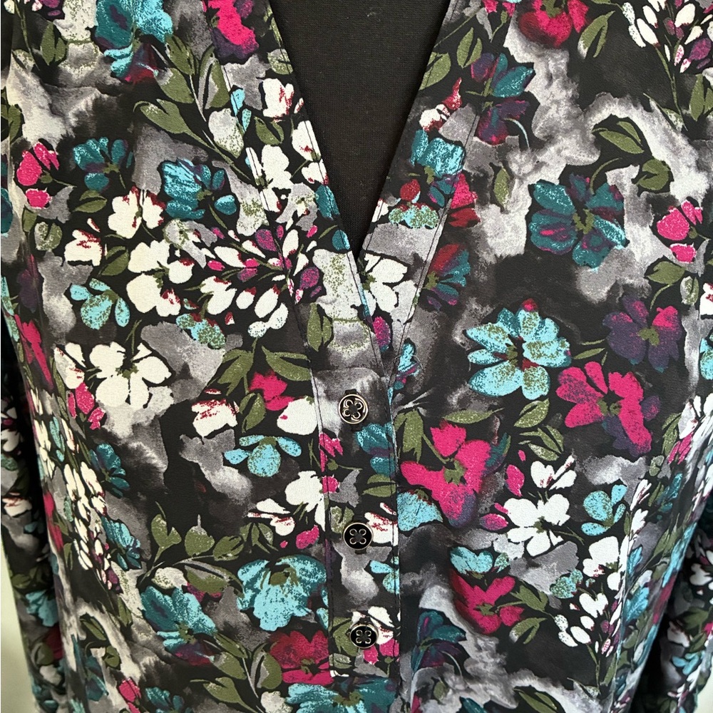KEREN hart Floral Blouse - Black, Blue, Pink - Picture 2 of 8